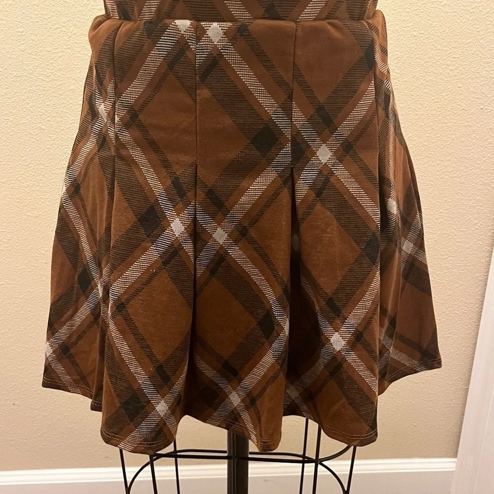 PLUS Size Plaid Mini Skirt